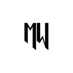 MW monogram logo design letter text name symbol monochrome logotype alphabet character simple logo