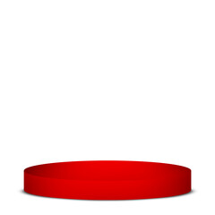 Red podium in transparent background