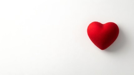 A single red heart on a white canvas. 