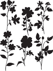 Set flowers. Hand drawn vector illustration