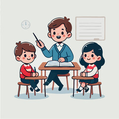 Teacher and Students in a Classroom Setting