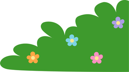 Cute Bush flat With Flower illustration