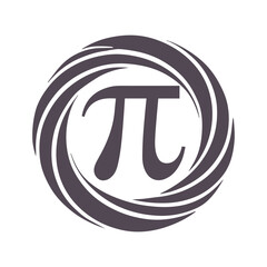 Pi Spiral Symbol Vector Design Illustration
