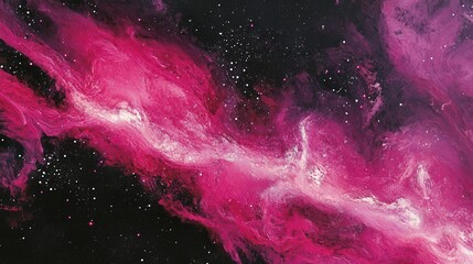 Pink Nebula Swirling Cosmic Art Abstract Space