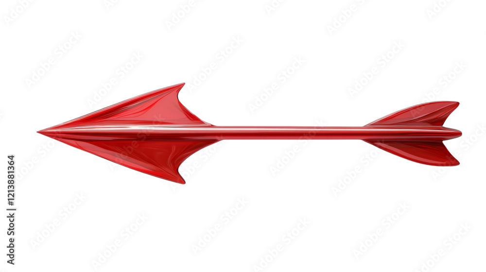 Poster A digital illustration of a sleek red arrow-shaped object with a glossy finish, possibly representing speed or direction.