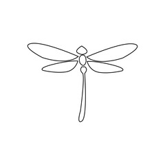 Dragonfly Symbol Icon with White Background