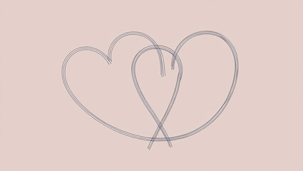 Abstract illustration of two intertwined hearts in red and pink lines, symbolizing love and connection