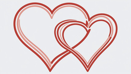 red heart on white