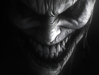 Obraz premium Terrifying Demon Face Close-up