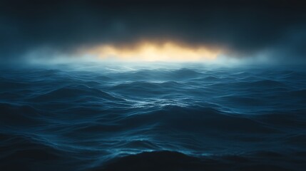 Fototapeta premium Dark Ocean Waves Under a Stormy Sky