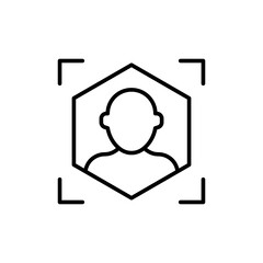 Virtual user outline icons, minimalist vector illustration ,simple transparent graphic element .Isolated on white background