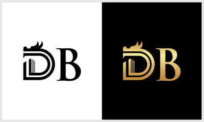 inittial letter D dragon logo...