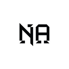 NA monogram logo design letter text name symbol monochrome logotype alphabet character simple logo