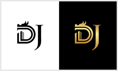 inittial letter D dragon logo...