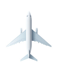 Top view of a modern commercial airplane.