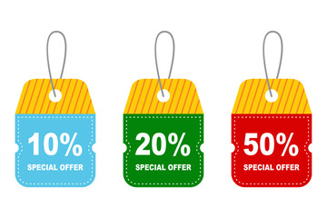 tag promo label vector design. discount.