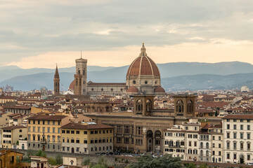 Obraz premium View of Florence after sunset from Piazzale Michelangelo, Florence, Italy.
