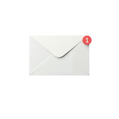 Minimalistic envelope icon with notification, communication concept
