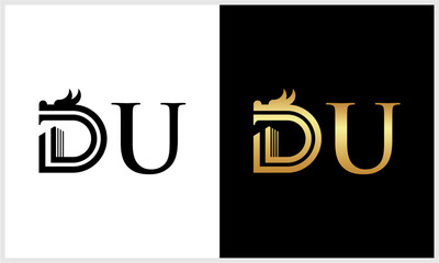 inittial letter D dragon logo...