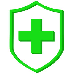 plus sign on shield, cross sign, plus icon, shield plus icon, cross icon, shield icon with plus sign, shield with cross, cross, plus, shield, Green plus sign with shield 