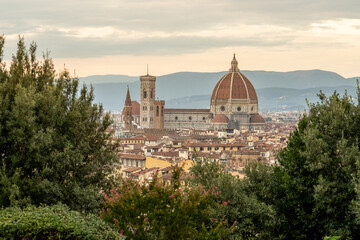 Fototapeta premium View of Florence after sunset from Piazzale Michelangelo, Florence, Italy.