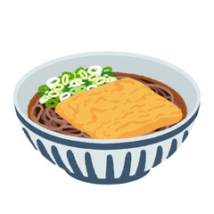 きつねそばのイラスト