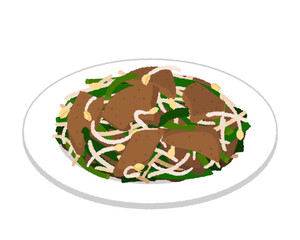 レバニラ炒めのイラスト