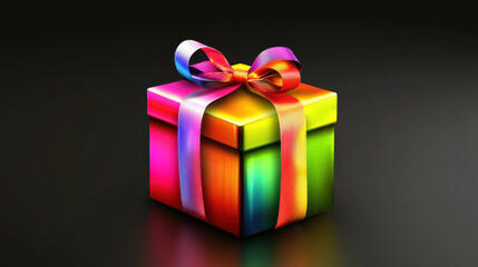 Obraz premium Colorful gift package with ribbon for birthday or holiday celebrations