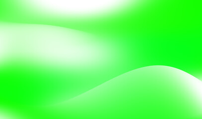 Abstract Green and White Gradient Background with Smooth Wavy Curves
