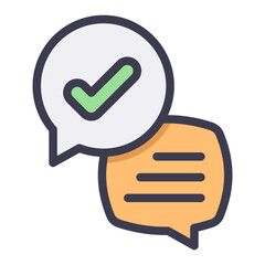 confirm chat filled style