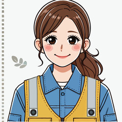 vector character of a smiling field worker