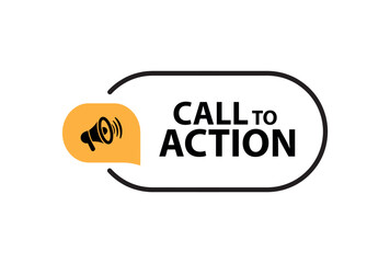 call to action sign on white background	