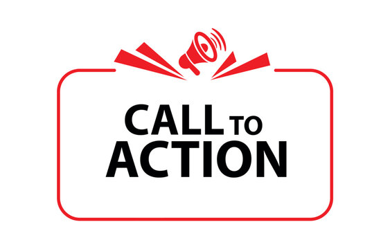 call to action sign on white background	
