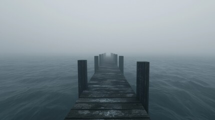 A foggy, misty day at the pier