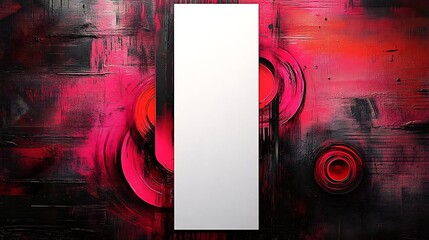 Abstract Red Black Canvas Artwork With White Space