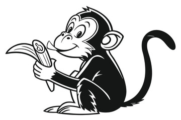the monkey eating 