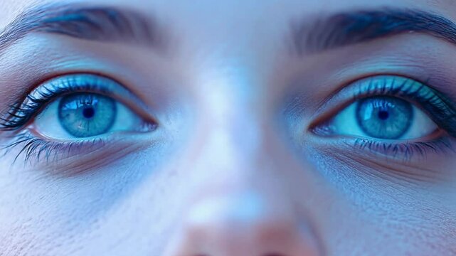 A profound moment captured in the instant a woman's eyes open.
