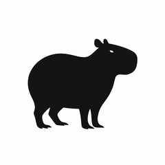 Fototapeta premium Anteater silhouette in black on a white background