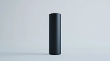 Black cylindrical container studio mockup