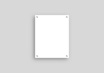 Acrylic frame mockups on white wall