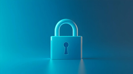 Fototapeta premium Futuristic Lock With Neon Lighting, Representing Cybersecurity And Digital Protection In A High-Tech Environment. Generative AI