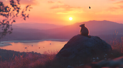family basking in the sun on a rocky outcrop near the ocean 