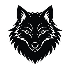 Fototapeta premium Wolf head icon silhouette isolated on white background