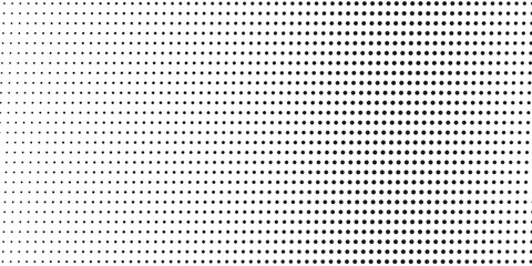 Monochrome gradient halftone dots background. Vector illustration. Abstract small grunge dots