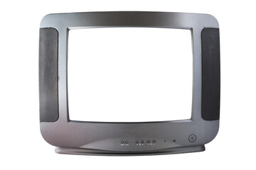Old tv on isolated. Retro technology concept. Blank screen for text.