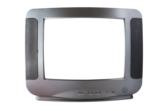 Old tv on isolated. Retro technology concept. Blank screen for text.