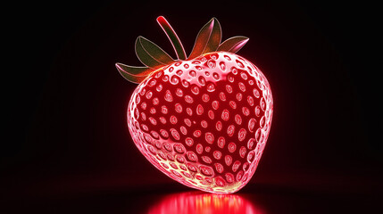 Beautiful 3d transparent texture strawberry fruit elements
