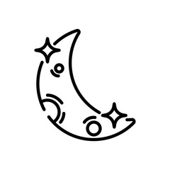moon icon vector, line style icon