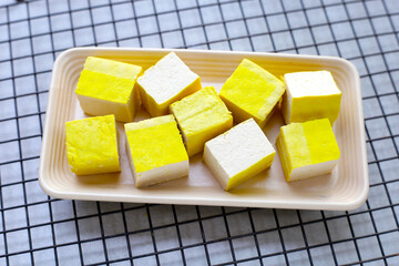 Soy tofu cubes, Tofu soy bean curd