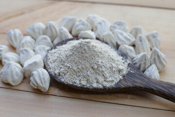 White clay filler, Soft-prepared chalk.  Thai tradition, Songkran festival